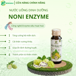 NONI ENZYME - Nước Uống Bổ Sung Sức Khỏe Vị Trái Nhàu, Hỗ Trợ Tiêu Hóa, Làm Đẹp Da, Thải Độc – Hộp 10 Chai x 60ml